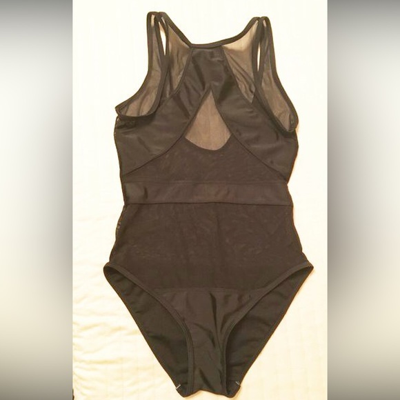 NWOT Black Mesh Swimsuit - Picture 3 of 6